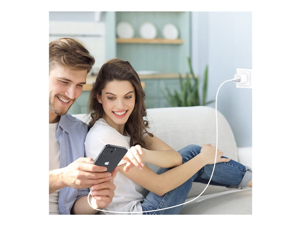 4XEM - Power adapter - 45 Watt - 3 A - Power Delivery 3.0 + PPS, QC 3.0 (24 pin USB-C) - MFI Certified - white - with