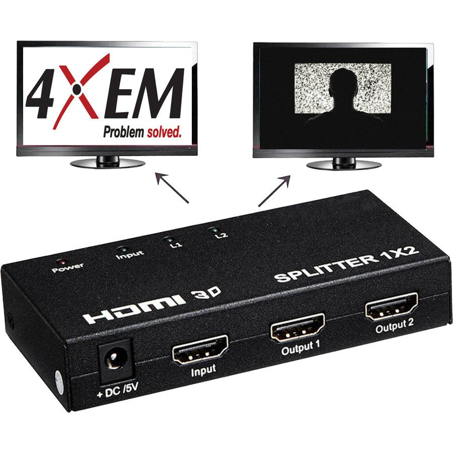 4Xem 2 Port Hdmi Splitter & Signal Amplifier