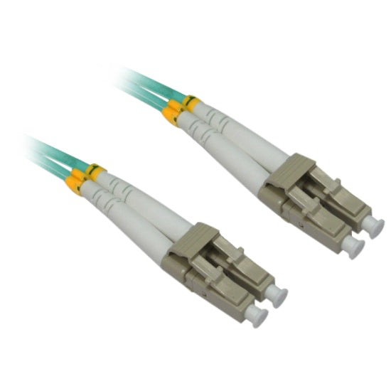4Xem 7M Aqua Multimode Lc To Lc 50/125 Duplex Fiber Optic Patch Cable