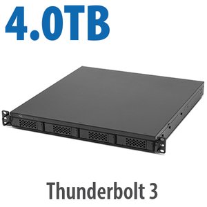 4.0TB (4x1.0TB NVMe) Flex 1U4 4-Bay Rackmount Thunderbolt Storage, Docking & PCIe