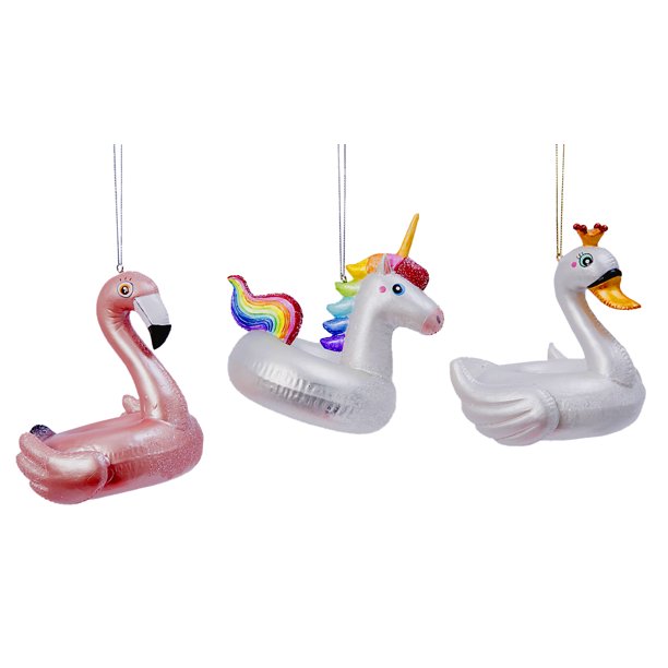 4.5 Inch Glass and Resin Pool Float Ornament - Unicorn