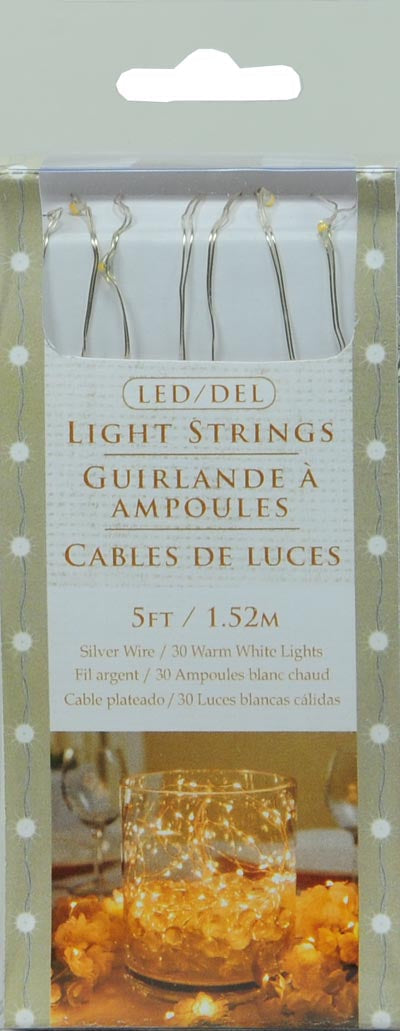 5 foot Warm White B/O String Lights with Timer