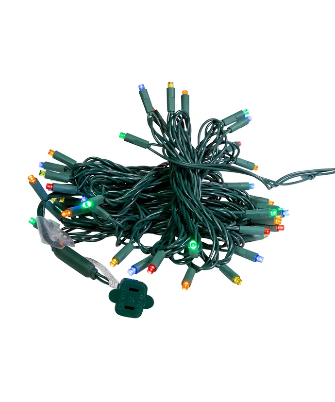 50-Light 5mm Multi-Color Twinkle LED Green Wire Light Set