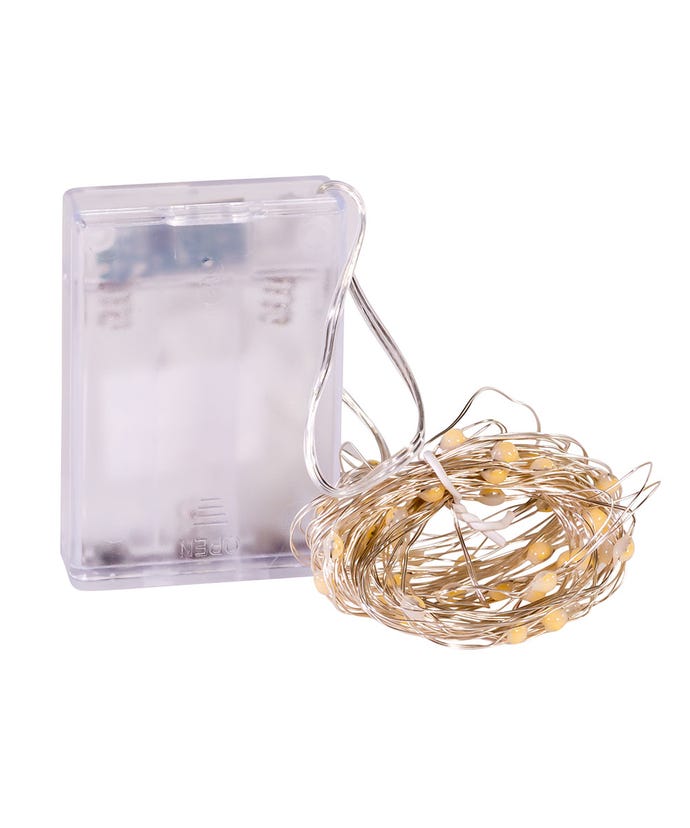 50-Light Battery-Operated Warm White Superbright LED Light Set