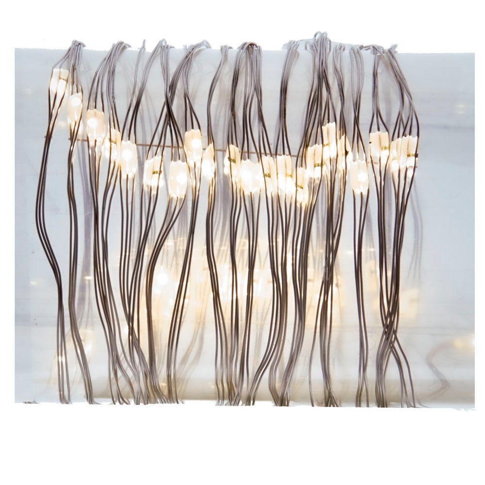 50-Light Multi Function Battery-Operated Warm White LED Fairy Light Set with Remote Control