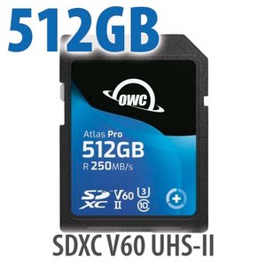 512GB OWC Atlas Pro SDXC V60 UHS-II Memory Card
