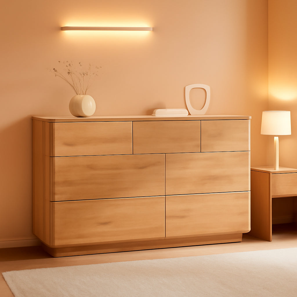 52 Inch Dresser TV Stand With Oak Finish For Bedroom