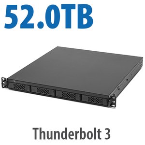 52.0TB (4x1.0TB NVMe + 3x16.0TB HDD) Flex 1U4 4-Bay Rackmount Thunderbolt Storage,