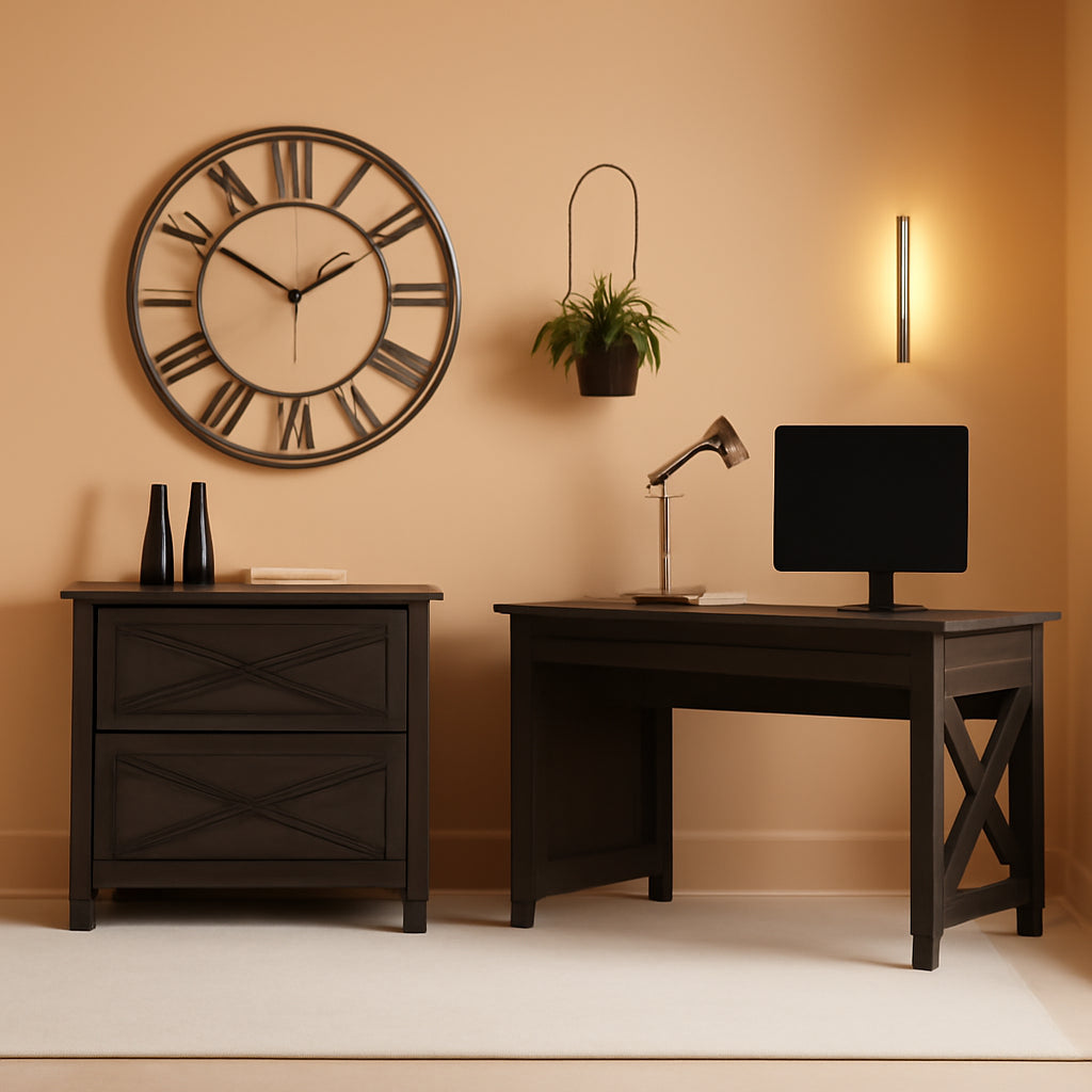 54W Computer Desk With Keyboard Tray For Home Office