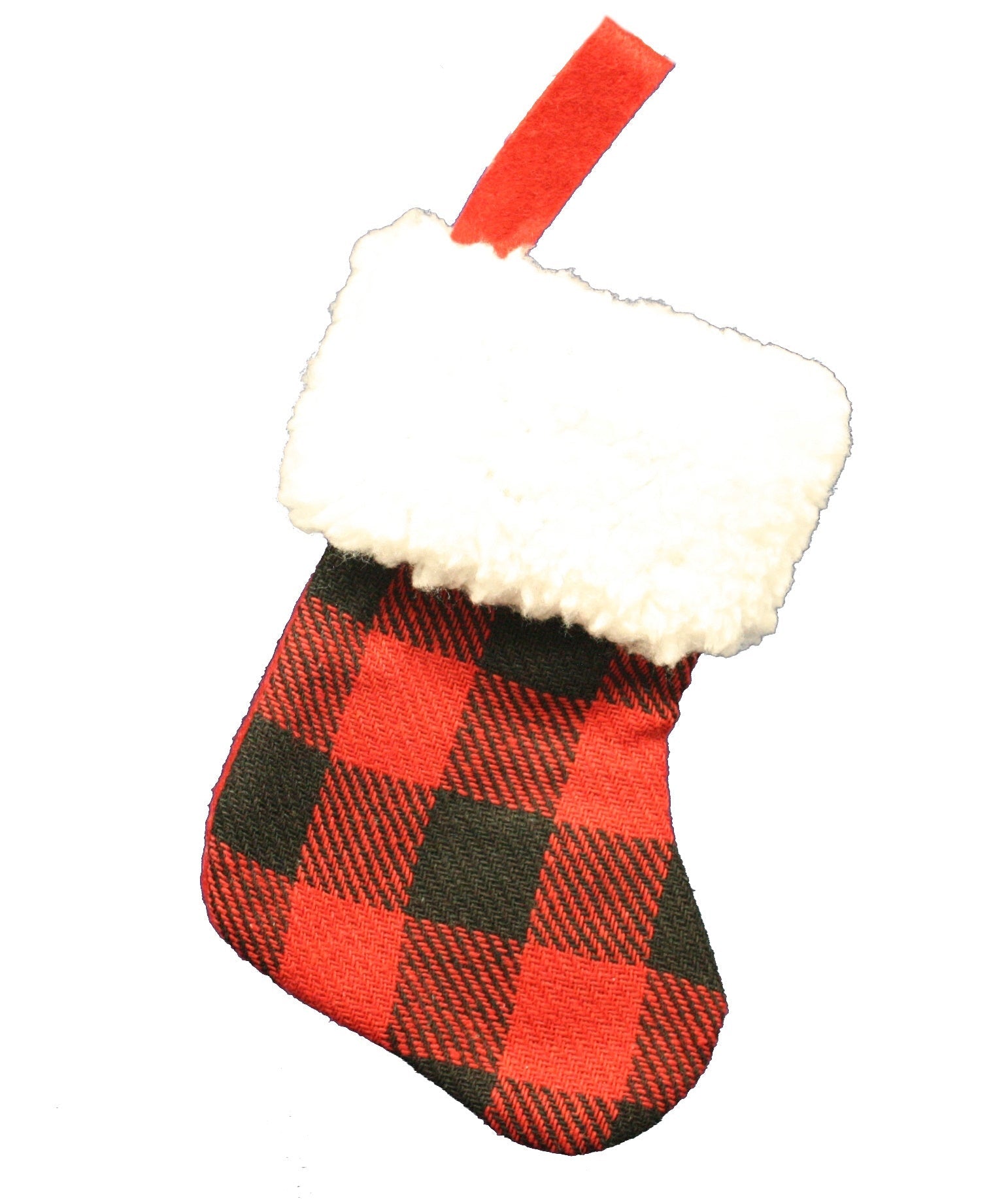6 inch Plaid Mini Stocking for the Tree - Large Block Plaid