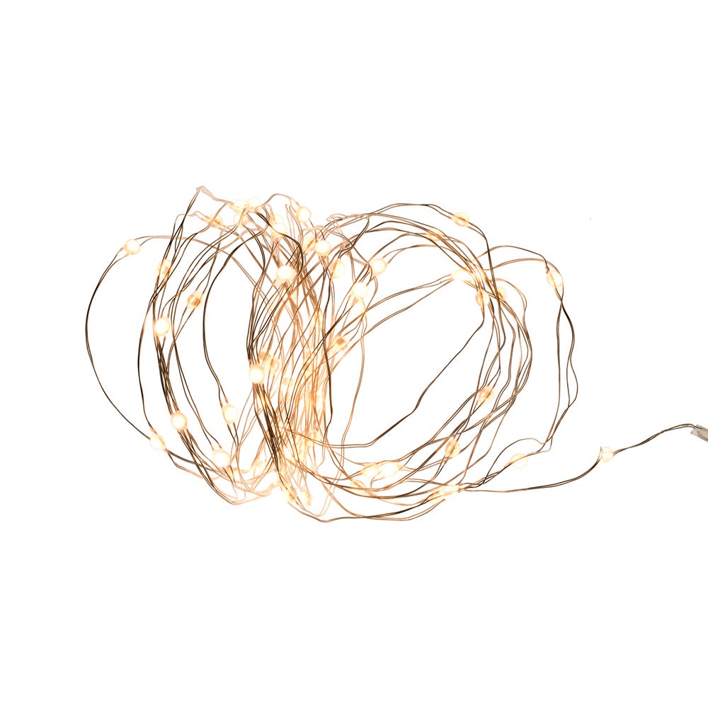 60-Light Battery-Operated USB Superbright Warm White LED Fairie Lights