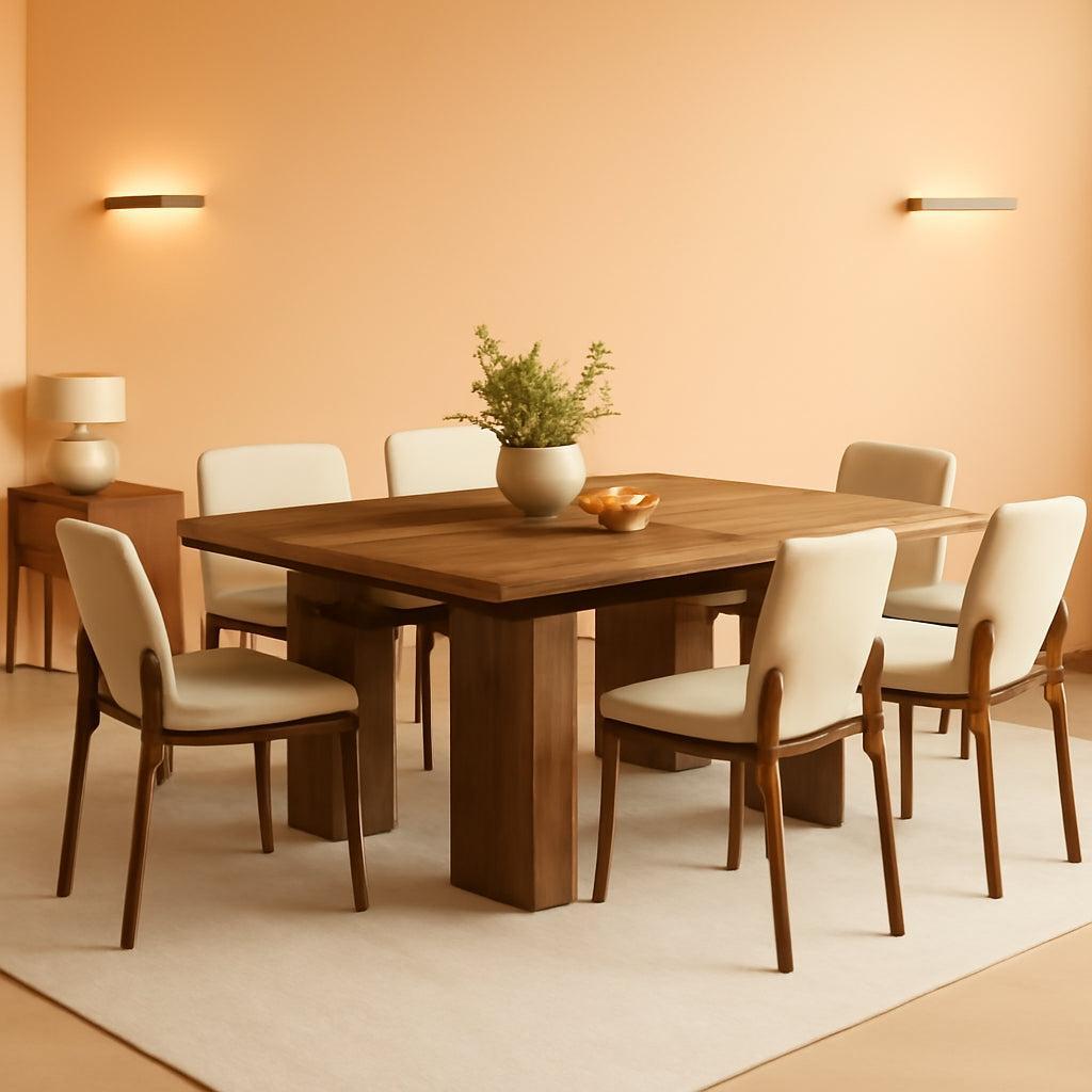 63 Inch Farmhouse Dining Table Brown Seats Four To Six