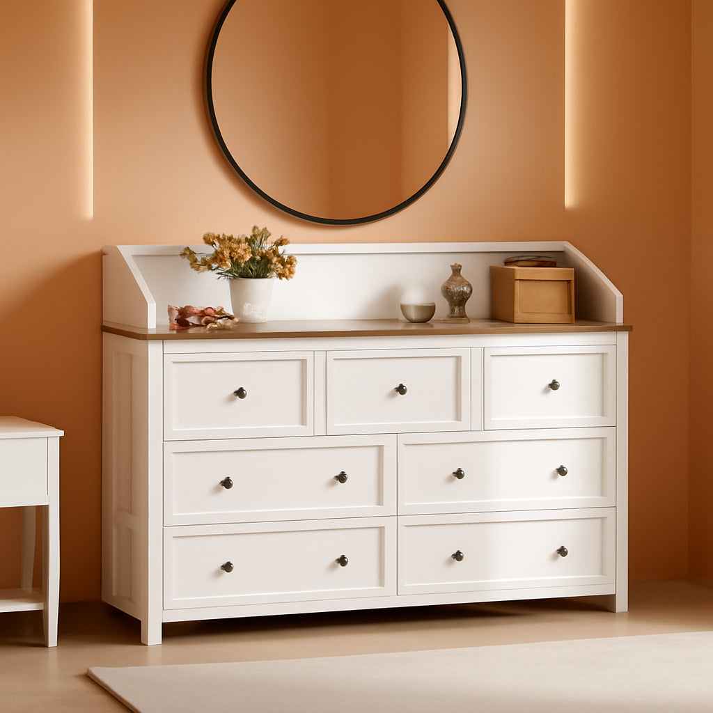 7 Drawer Dresser With Charging Station And RGB Lights