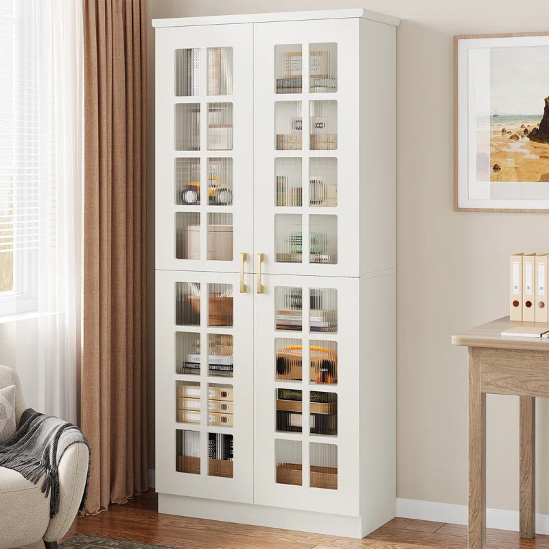 71 Inch Storage Cabinet With Door And Adjustable Shelves