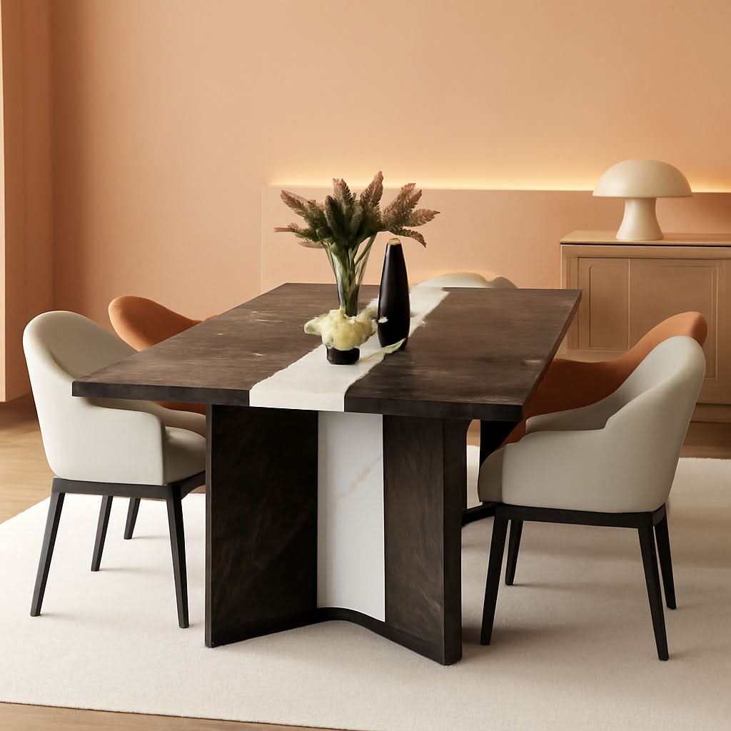 71In Rectangular Dining Table With Waterproof Marble Top