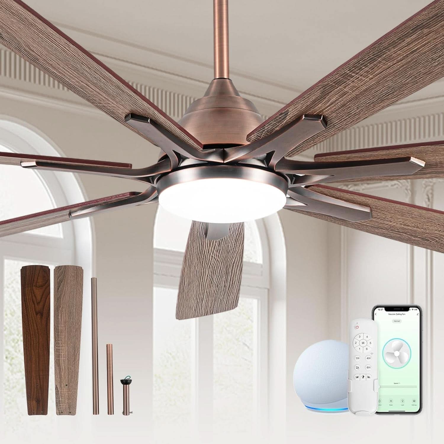 72 Inch Oil Rubbed Bronze Smart Outdoor Ceiling Fan