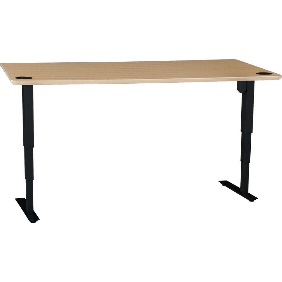 72in Melamine Beech Veneer Tabletop with Steel Frame black 501-378B17272-30SB