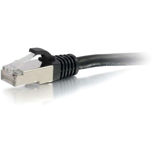7Ft Cat6A Snagless Shielded (Stp) Ethernet Network Patch Cable - Black