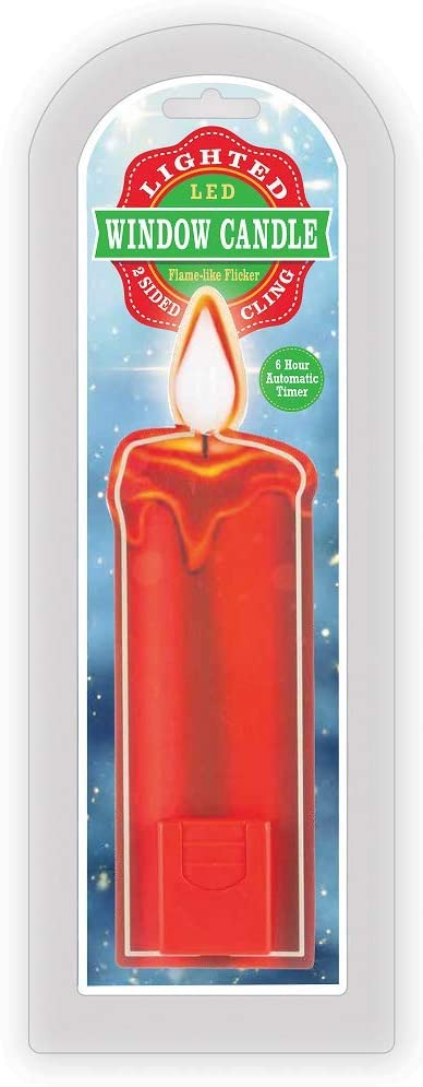 7.5 Inch LED Candle Window Cling - Red