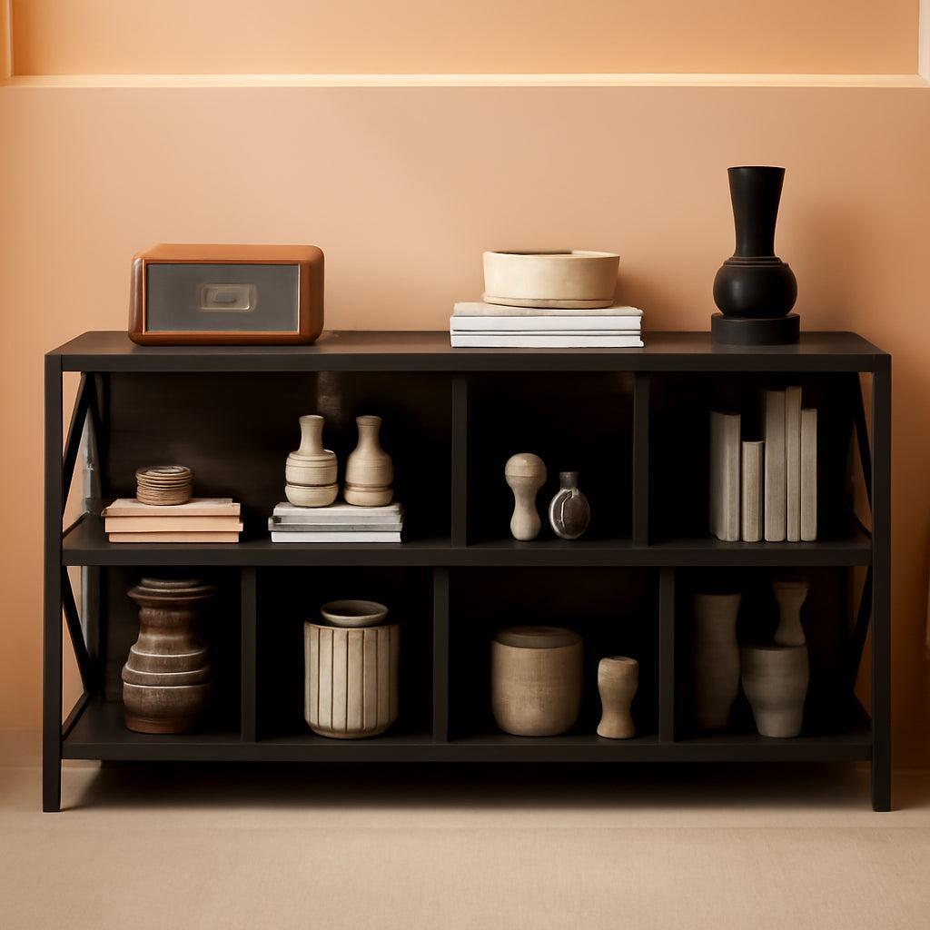 8 Cube Storage Bookshelf Organizer Dark Grey 63 Inches