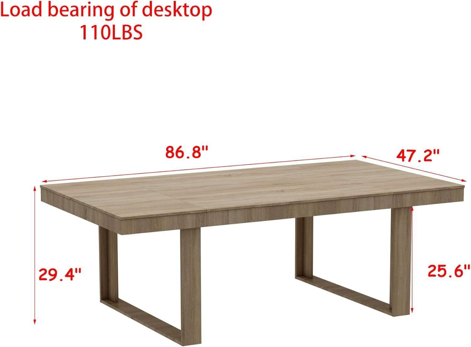 86 Inch Wooden Dining Table Modern For Family Dinners