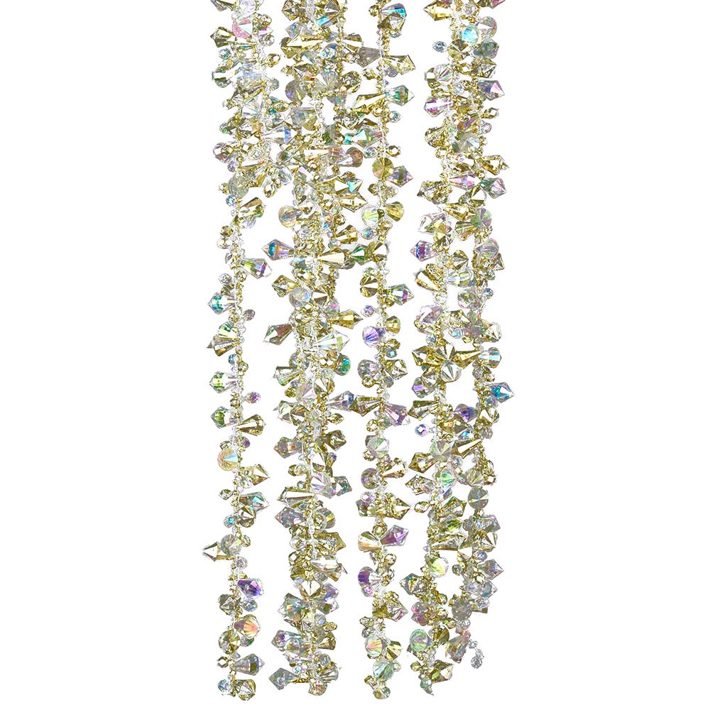 9 Foot Iridescent and Gold Beaded Garland
