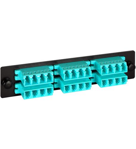 ADAPTER PANEL- 6-QUAD LC- 24F- AQUA- 10G ICC-ICFOPL161G