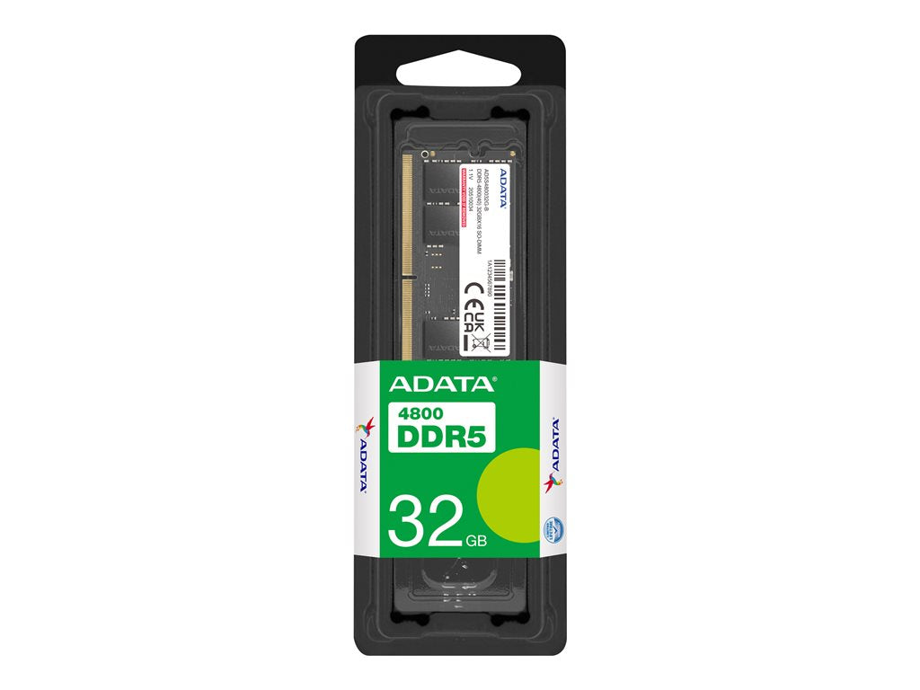 ADATA - DDR5 - module - 32 GB - SO-DIMM 262-pin - 4800 MHz / PC5-38400 - CL40 - 1.1 V - on-die ECC