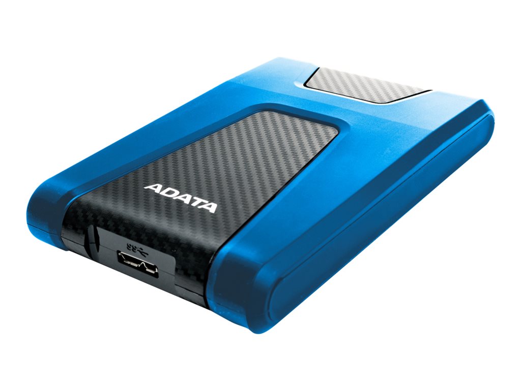ADATA DashDrive Durable HD650 - Hard drive - 1 TB - external (portable) - 2.5 - USB 3.1 - 256-bit AES - blue"