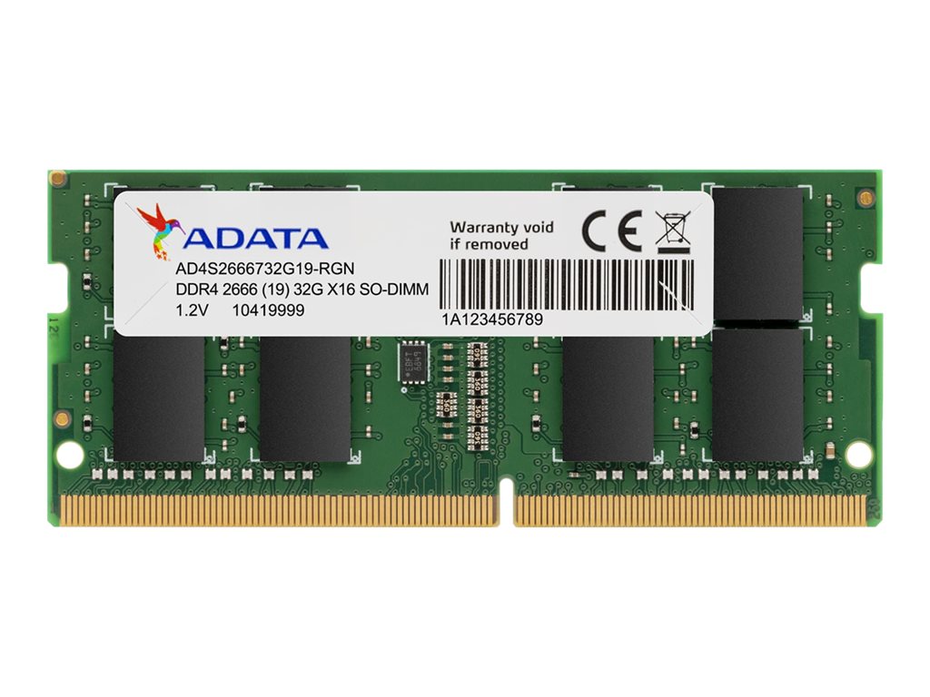 ADATA Premier Series - DDR4 - module - 16 GB - SO-DIMM 260-pin - 2666 MHz / PC4-21300 - CL19 - 1.2 V - unbuffered -