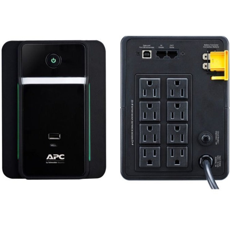 APC Back-UPS 1200VA/650W, Tower, 120V, 8x NEMA 5-15R outlets, USB Type A + C Ports BVK1200M2