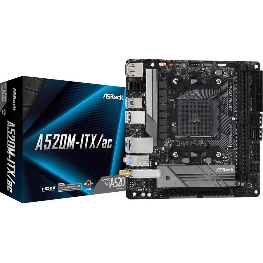 ASRock A520M-ITX/ac Desktop Motherboard - AMD A520 Chipset - Socket AM4 - Mini ITX
