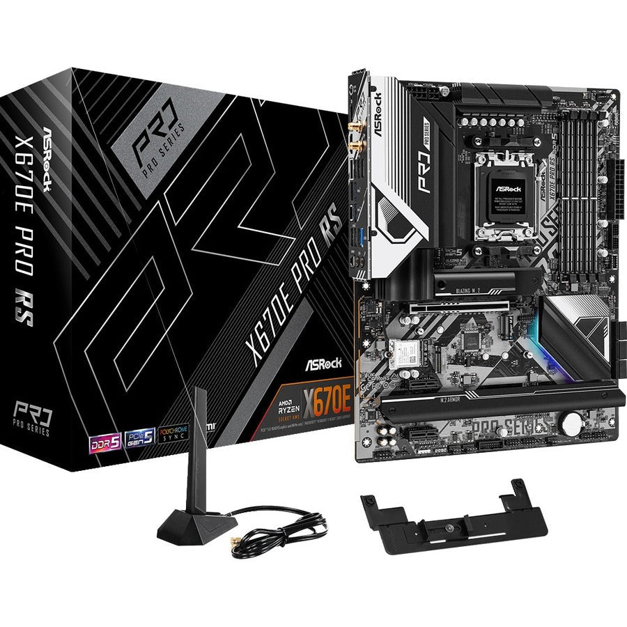 ASRock X670E PRO RS Gaming Desktop Motherboard - AMD X670 Chipset - Socket AM5 - ATX