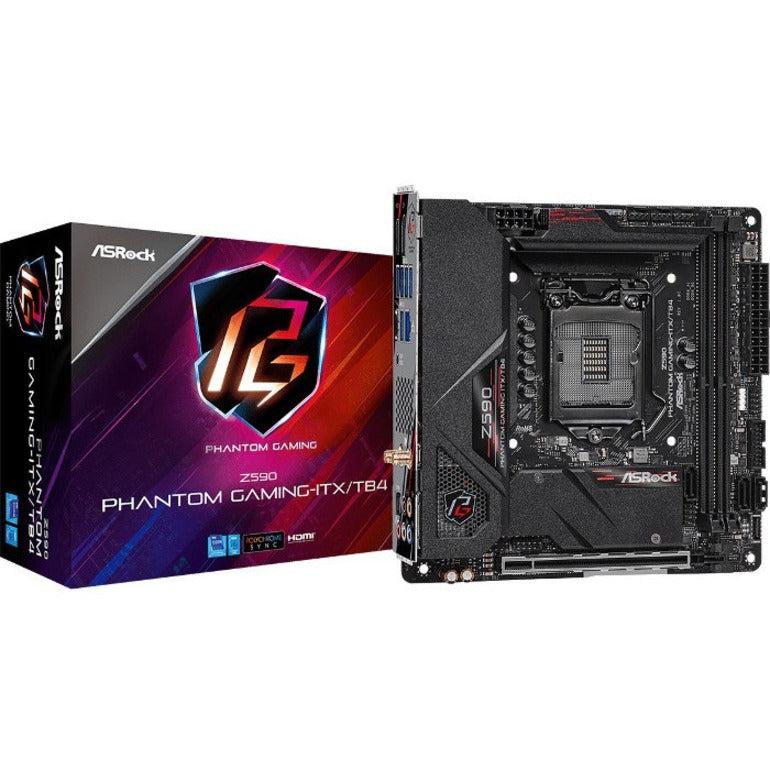 ASRock Z590 Phantom Gaming-ITX/TB4 Desktop Motherboard - Intel Z590 Chipset - Socket LGA-1200 - Intel Optane Memory Ready - Mini ITX