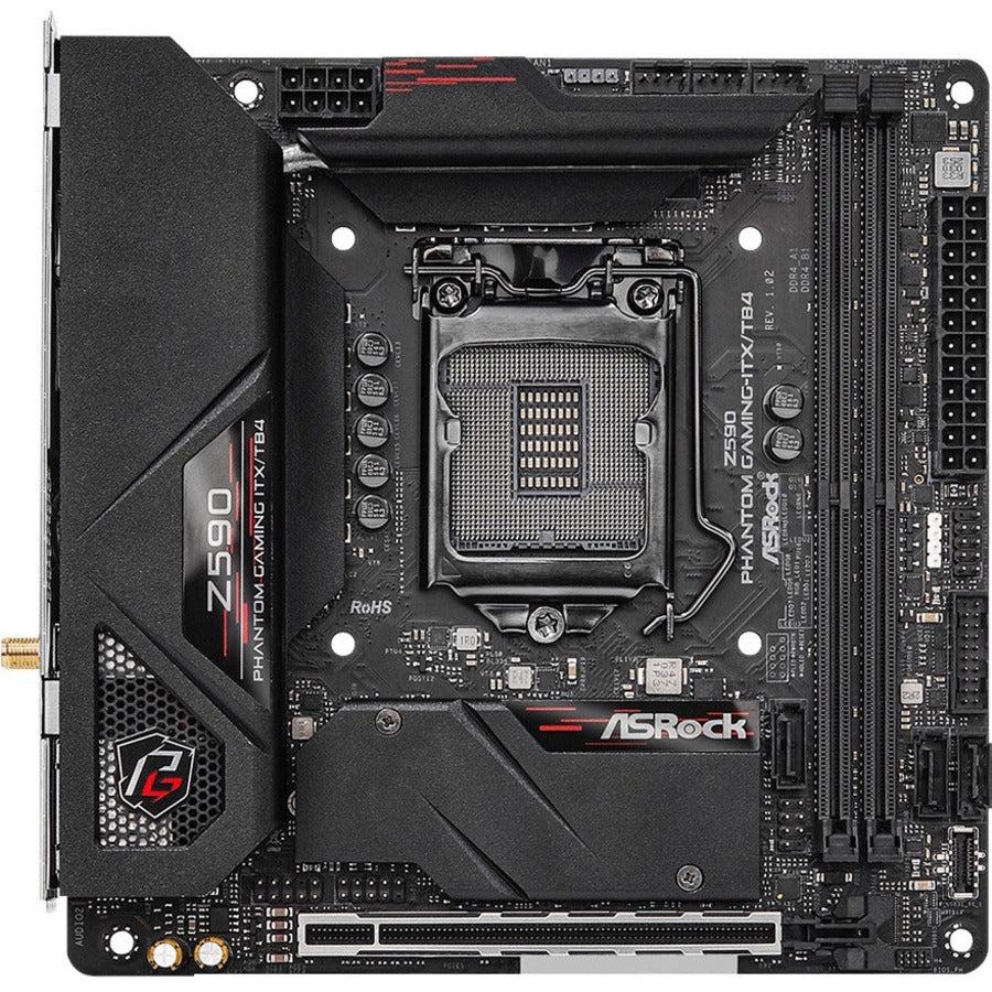 ASRock Z590 Phantom Gaming-ITX/TB4 Desktop Motherboard - Intel Z590 Chipset - Socket LGA-1200 - Intel Optane Memory Ready - Mini ITX