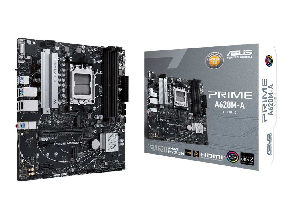ASUS PRIME A620M-A-CSM - Motherboard - micro ATX - Socket AM5 - AMD A620 Chipset - USB 3.2 Gen 1, USB 3.2 Gen 2, USB-C