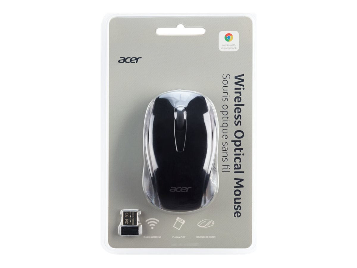Acer AMR800 - Mouse - optical - 3 buttons - wireless - 2.4 GHz - black - retail - for Chromebook 31X; 51X; 71X; Chromebook Enterprise GP.MCE11.00S
