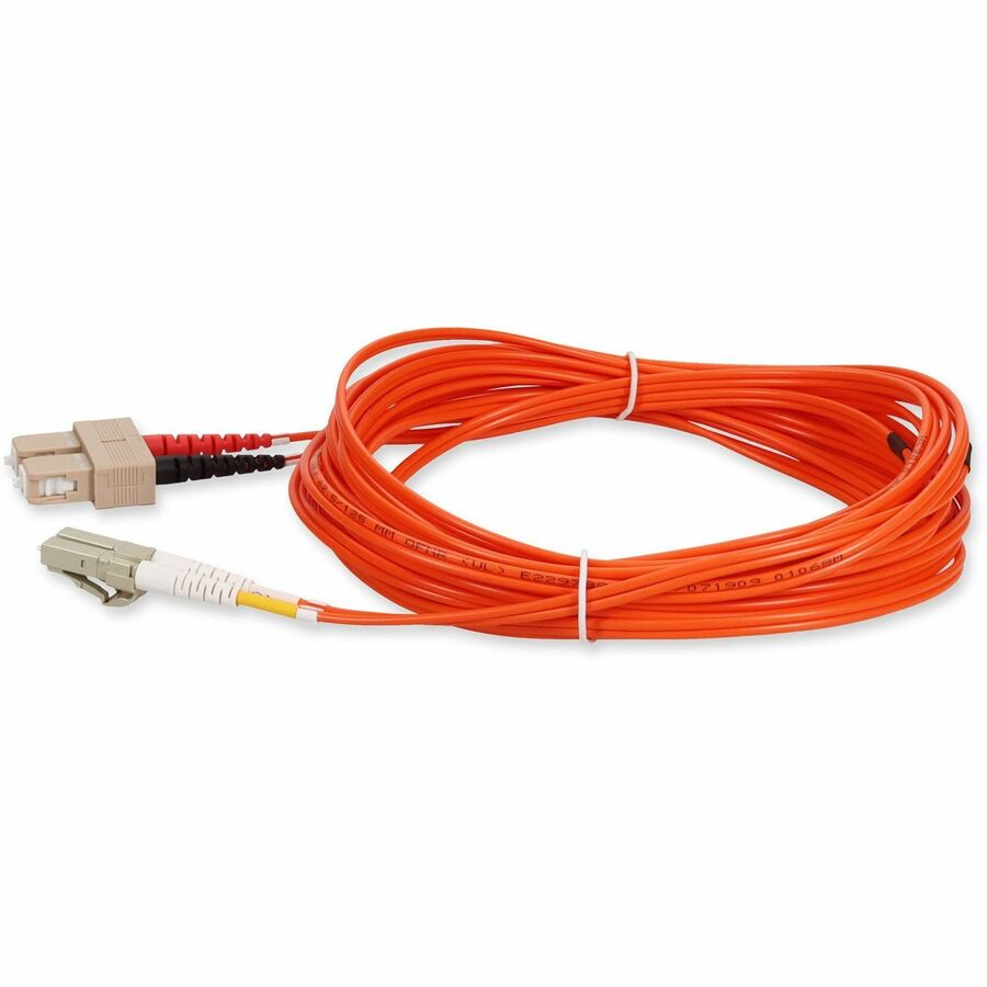 AddOn 0.5m LC (Male) to SC (Male) Orange OM1 Duplex Fiber OFNR (Riser-Rated) Patch Cable ADD-SC-LC-0.5M6MMF