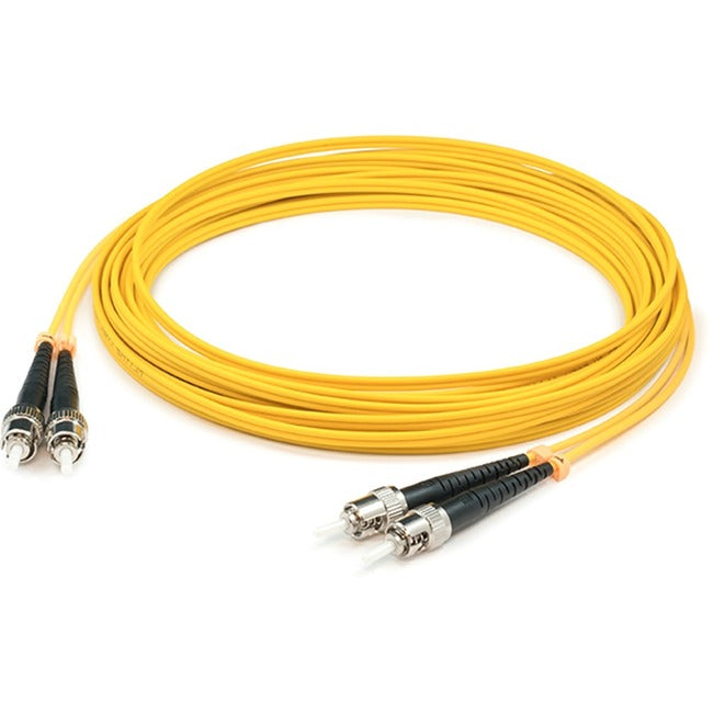 AddOn 0.5m ST (Male) to ST (Male) Yellow OS2 Duplex Fiber OFNR (Riser-Rated) Patch Cable ADD-ST-ST-0.5M9SMF