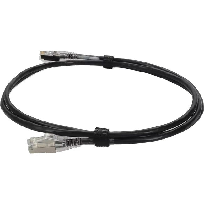 AddOn 10ft Black CAT 6A Slim PVC Ethernet Cable Snagless Clear-Claw RJ-45 M/M ADD-10FSLCAT6A-BK