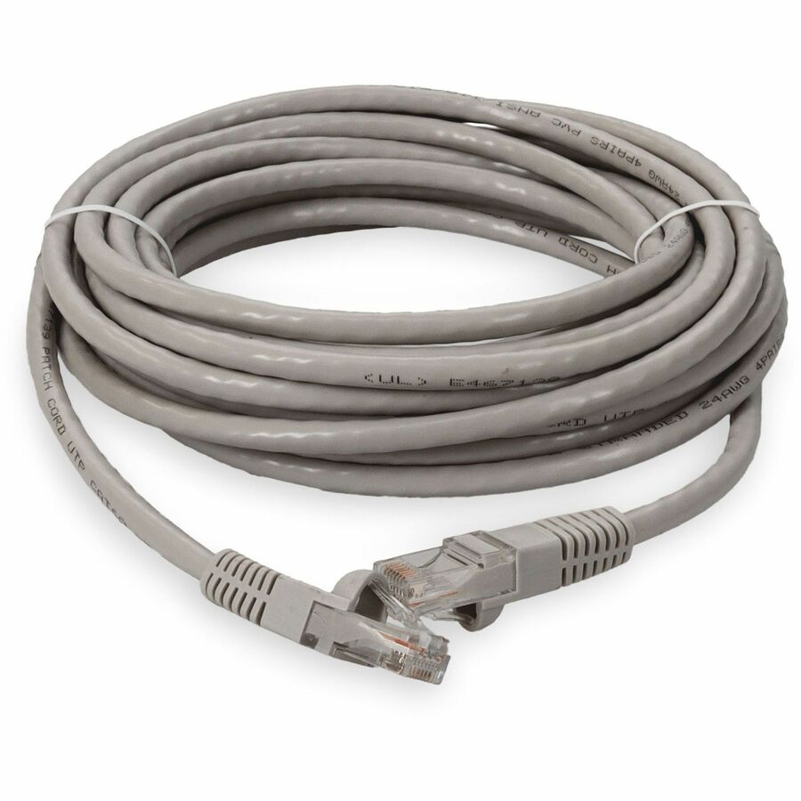 AddOn 40ft RJ-45 (Male) to RJ-45 (Male) Snagless Gray Cat6A UTP PVC Copper Patch Cable