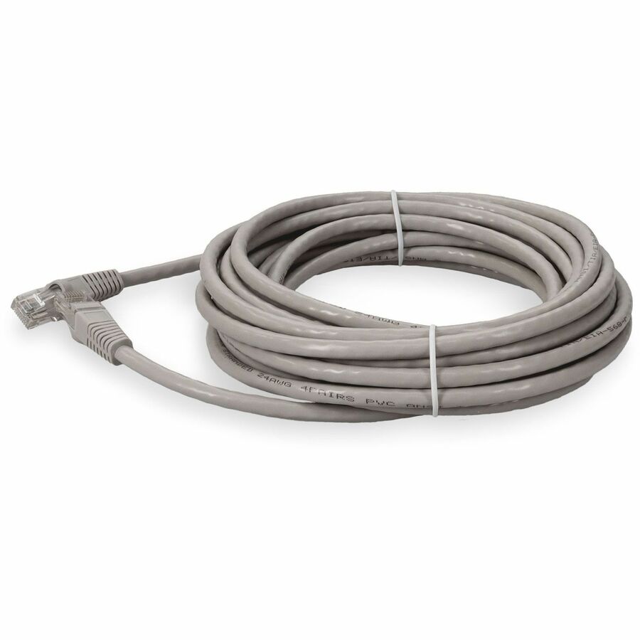 AddOn 40ft RJ-45 (Male) to RJ-45 (Male) Snagless Gray Cat6A UTP PVC Copper Patch Cable