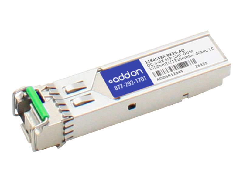AddOn ADTRAN 1184543P-BX35 Compatible TAA Compliant OC-3-BX SFP Transceiver (SMF, 1310nmTx/1550nmRx, 40km, LC, DOM) 1184543P-BX35-AO