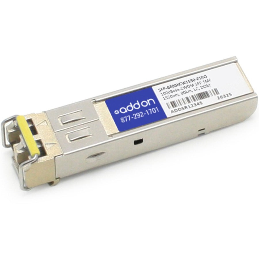 AddOn Juniper Networks SFP-GE80KCW1550-ET Compatible TAA Compliant 1000Base-CWDM SFP Transceiver (SMF, 1550nm, 80km, LC, DOM) SFP-GE80KCW1550ET-AO