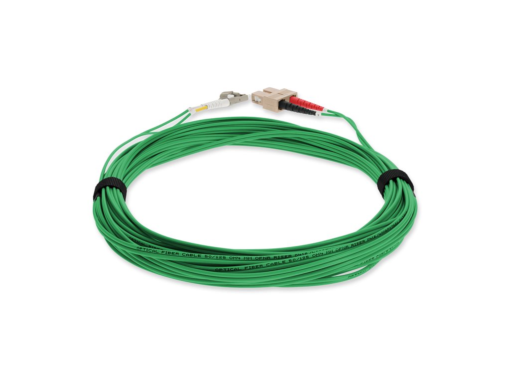 AddOn - Patch cable - TAA Compliant - LC/PC multi-mode (M) to SC/PC multi-mode (M) - 10 m - fiber optic - duplex - 50 / 125 micron ADD-SC-LC-10M5OM4-GN-TAA