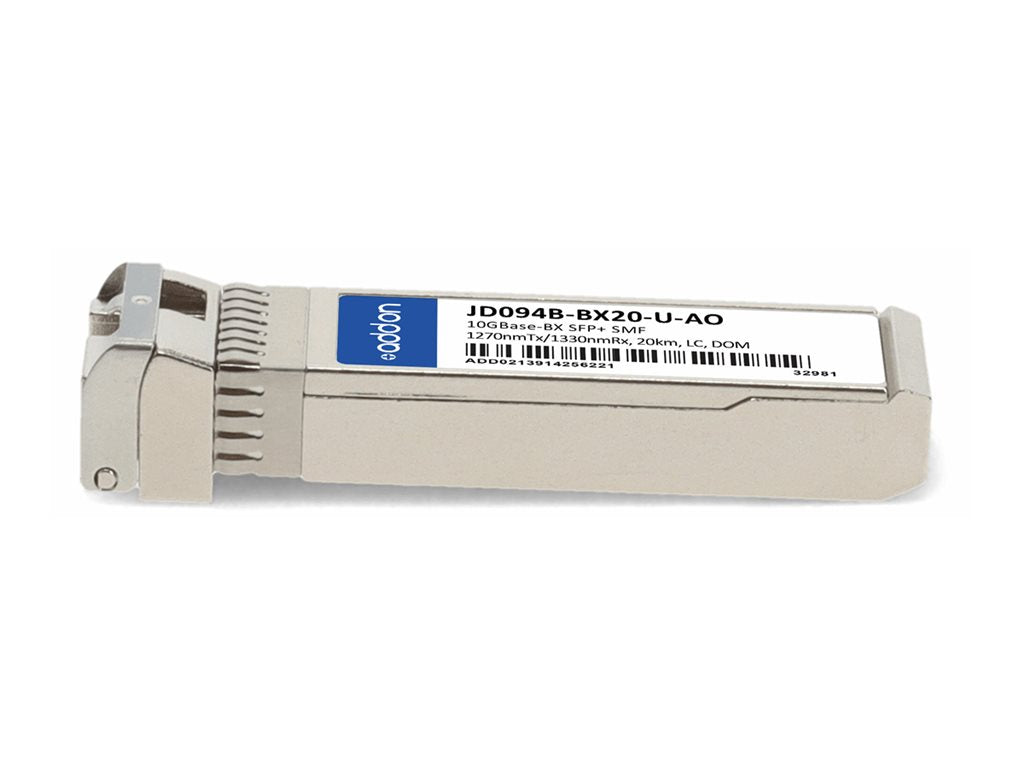 AddOn - SFP+ transceiver module - 10GbE - 10GBase-BX - LC single-mode - up to 12.4 miles - 1270 (TX) / 1330 (RX) nm - TAA Compliant JD094B-BX20-U-AO