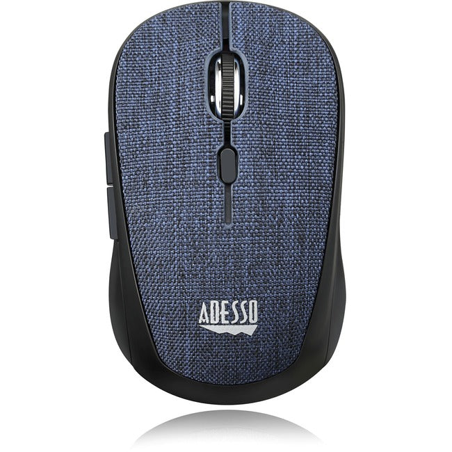 Adesso 2.4Ghz Wireless Blue Fabric Mini Optical Mouse ,5-Button , Fabric Surfa