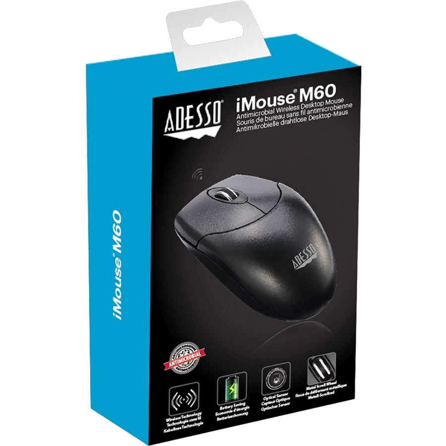 Adesso Antimicrobial Wireless Desktop Mouse iMouse M60