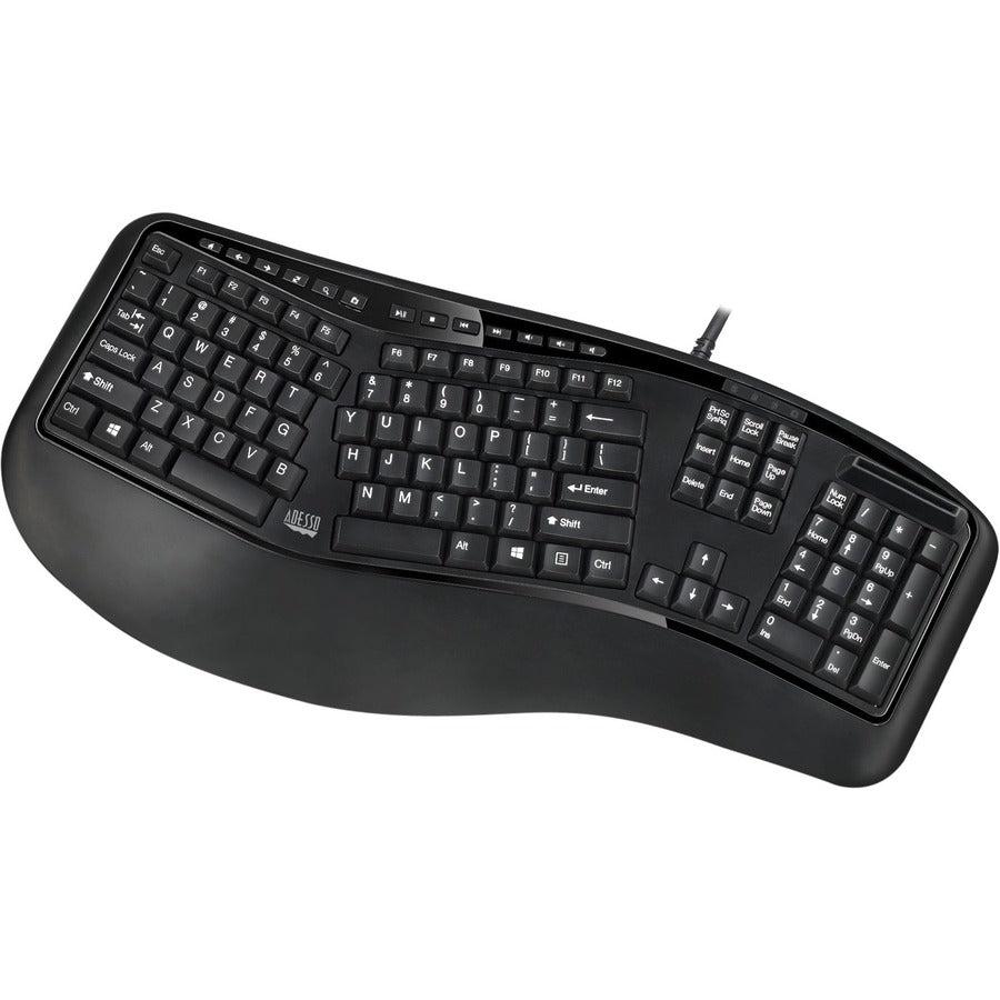 Adesso Desktop Ergonomic Smart Card Reader Keyboard (TAA Compliant)