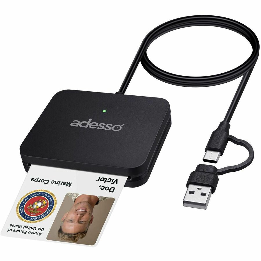 Adesso SCR-400 USB-C Smart Card Reader for Secure Professional Access
